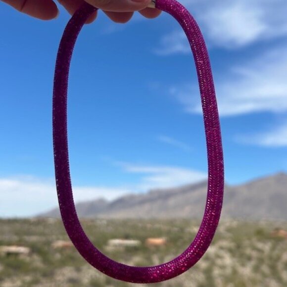 Swarovski Stardust Pink Fuchsia Double Wrap Bracelet/Choker - Picture 4 of 11